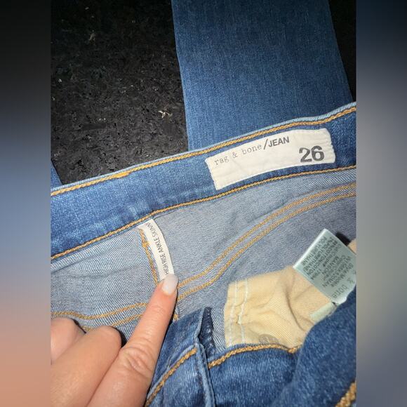 UEC RAG & BONE HIGH RISE ANKLE SKINNY RAW HEM FRONT PINTUCK SZ 26 - Picture 8 of 13